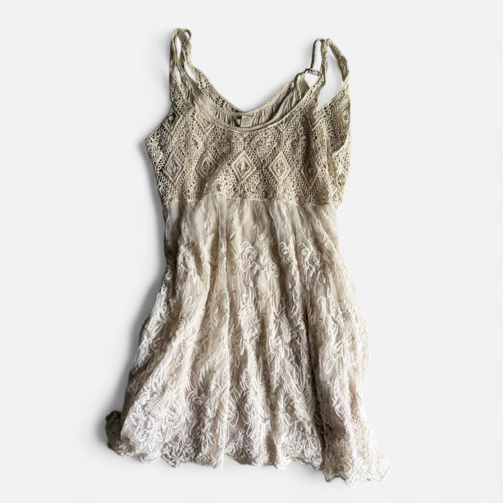 lace & crochet layered dress.